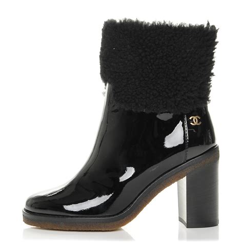 chanel calfskin and shearling short boots|Thigh boots .